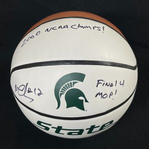 Mateen Cleaves Signed & Dual Inscribed Michigan State Spartans Basketball