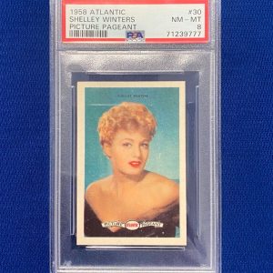 1958 ATLANTIC SHELLEY WINTERS PICTURE PAGEANT #30 CARD PSA 8 NM-MT VINTAGE