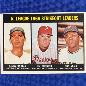 1967 TOPPS NATIONAL LEAGUE 1966 STRIKEOUT LEADERS SANDY KOUFAX BUNNING VEALE 238