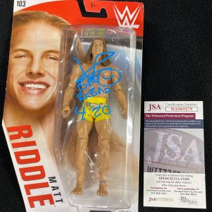 Matt Riddle Signed & Inscribed RK Bro 420 WWE Action Figure Series 103 JSA COA