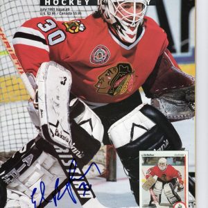 CHICAGO BLACKHAWKS ED BELFOUR SIGNED BECKETT MAGAZINE