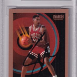 STACEY KING signed 1990-91 Skybox (CHICAGO BULLS) RC basketball card BECKETT