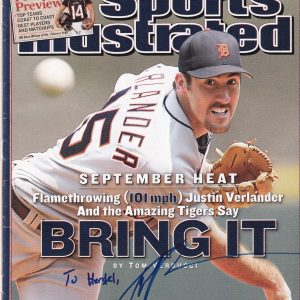 JUSTIN VERLANDER signed (TIGERS) PERSONALZIED Sports Illustrated magazine BAS