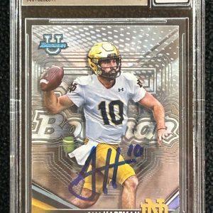 Sam Hartman Signed 2022 Bowman Best Rookie Card #92 BAS Certified Auto Grade 10