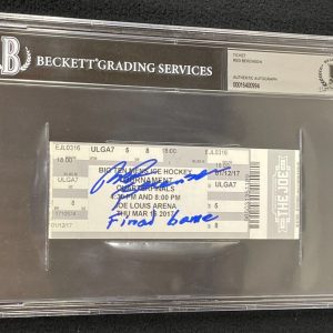 Red Berenson Signed & Inscribed Michigan Wolverines Final Game Ticket Beckett