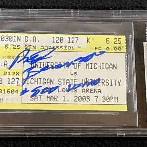 Red Berenson Signed Michigan Wolverines 500th Win Ticket Beckett Certified