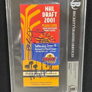 2001 NHL Draft Ticket Multi-Signed By 3 Ilya Kovalchuk Spezza Weiss Beckett