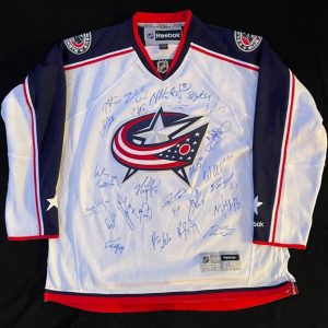2016/17 Columbus Blue Jackets Team Signed Adidas Jersey JSA COA Cam Atkinson