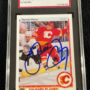 Theo Fleury Signed 1990/91 Upper Deck Card #47 SGC Certified Calgary Flames
