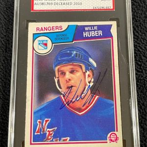 Willie Huber Signed 1983/84 O-Pee-Chee Card #246 SGC Certified New York Rangers