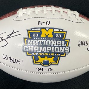 Zak Zinter Signed Inscribed Michigan Wolverines National Champions Football
