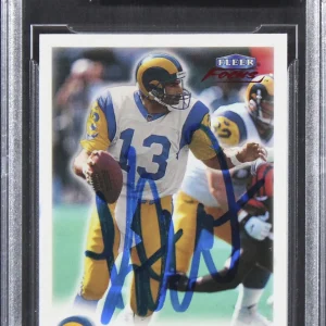 Rams Kurt Warner Authentic Signed 1999 Fleer Focus #40 Card BAS Slabbed