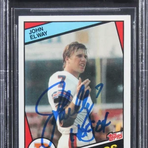 Broncos John Elway "HOF 04" Signed 1984 Topps #63 Rookie Card Auto 10! BAS Slab