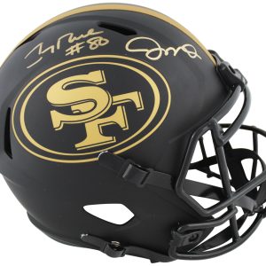 49ers Joe Montana & Jerry Rice Signed Eclipse Full Size Speed Rep Helmet JSA