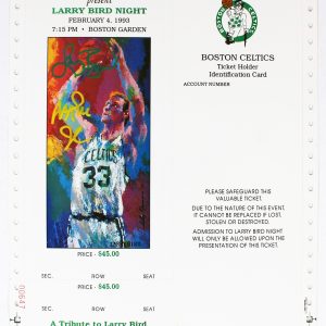 Larry Bird & Magic Johnson Signed Larry Bird Night Uncut Ticket BAS #AD04595