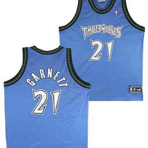 Timberwolves Kevin Garnett Authentic Signed Blue Puma Jersey BAS #AA03178
