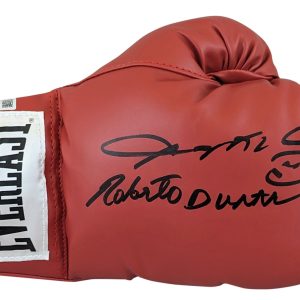 Sugar Ray Leonard & Roberto Duran Signed Red Right Hand Everlast Glove BAS Wit