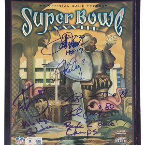 (5) Elway, Davis, Smith, McCaffrey & Sharpe Signed SB XXXIII Program BAS Wit 1