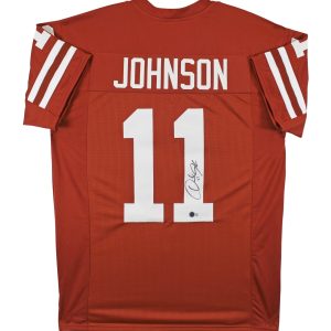 Texas Derrick Johnson Signed Burnt Orange Pro Style Jersey BAS Witnessed