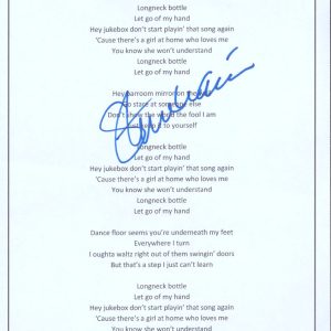 STEVE WARINER Signed Autograph Lyrics "Longneck Bottle" ACOA Country Music