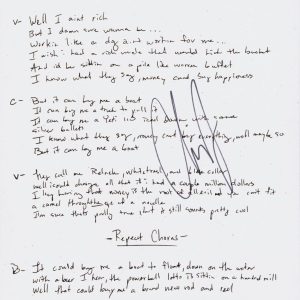 CHRIS JANSON Signed Autograph Lyrics "Buy Me A Boat" ACOA 953 Country Music