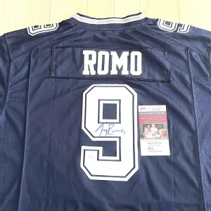 TONY ROMO HAND SIGNED DALLAS COWBOYS MINI HELMET QUARTERBACK JSA CERT