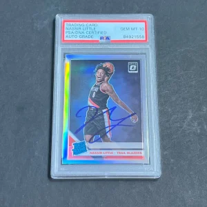 2019-20 Panini Optic #154 Nassir Little Signed Rookie Card AUTO 10 PSA Slabbed R