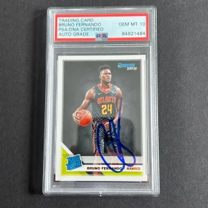 2019-20 Panini Donruss #232 Bruno Fernando Signed Card AUTO 10 PSA Slabbed RC Ha