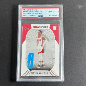 2020-21 NBA Hoops #232 Kenyon Martin Jr. Signed Card AUTO PSA Slabbed RC Rockets