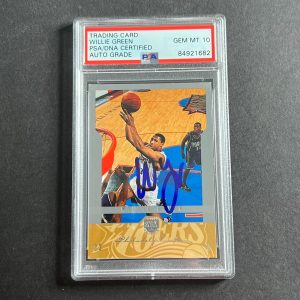 2004-05 Fleer Basketball #49 Willie Green Signed Card AUTO 10 PSA Slabbed 76ers