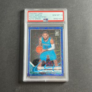 2019-20 Panini Optic #181 Cody Martin Signed Card AUTO 10 PSA/DNA Slabbed RC Hor