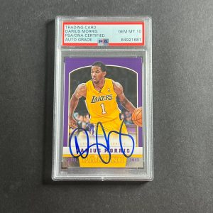 2012-13 Panini Basketball #282 Darius Morris Signed AUTO 10 PSA Slabbed Lakers