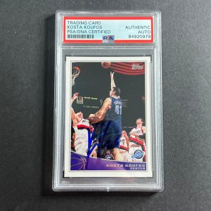 2009-10 Topps Basketball #302 Kosta Koufos signed Card Auto PSA Slabbed Jazz