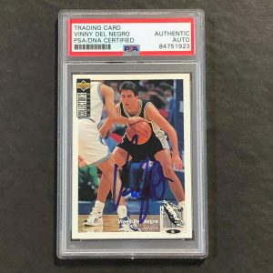 1993-94 Upper Deck Collector's Choice #115 Vinny Del Negro Signed Card Auto PSA