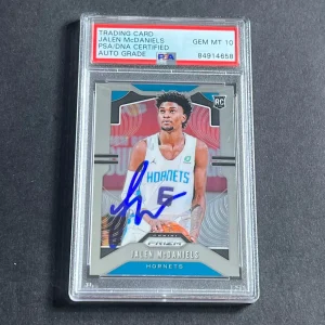 2019-20 Panini Prizm #297 Jalen McDaniels Signed Card AUTO 10 PSA Slabbed Hornet