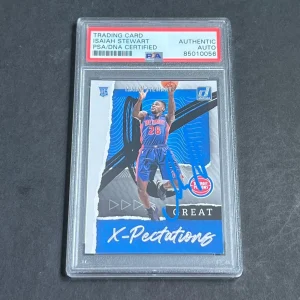 2020-21 Donruss #16 Isaiah Stewart Signed Card AUTO PSA Slabbed RC Pistons