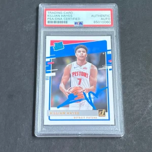 2020-21 Donruss Rated Rookie #204 Killian Hayes Signed Card AUTO PSA Slabbed RC