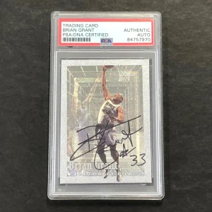 1994 Topps Draft Picks #108 Brian Grant Signed Card AUTO PSA Slabbed Kings