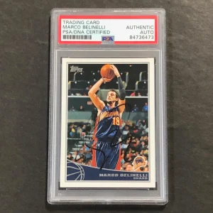 2009-10 Topps Basketball #88 Marco Belinelli Signed Card AUTO PSA Slabbed Warrio