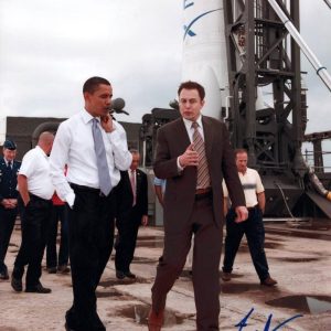 Elon Musk Signed Autograph 11x14 Photo - Tesla w/ President Barack Obama JSA COA