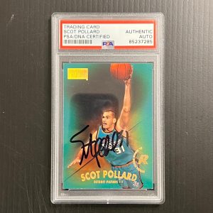 1998 Skybox #185 Scot Pollard Signed Card AUTO PSA Slabbed Pistons