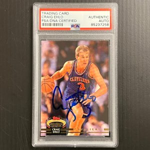 1991-92 Topps Stadium Club #59 Craig Ehlo Signed Card AUTO PSA Slabbed Cavaliers