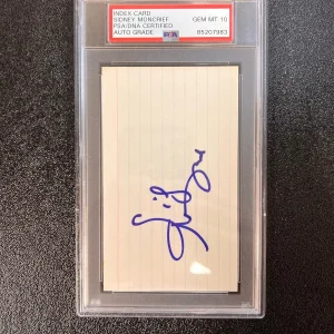 Sidney Moncrief Signed Cut AUTO 10 PSA Slabbed Hawks