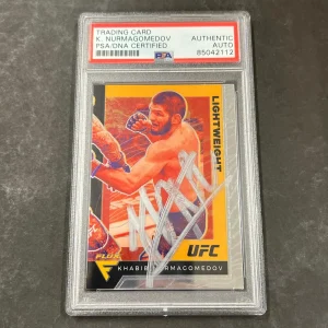 2021 Panini Chronicles Flux #250 Khabib Nurmagomedov Signed Card PSA Slabbed