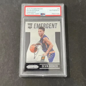 2015-16 Panini Prizm #6 Devin Booker AUTO Signed card PSA Slabbed Autographed RC