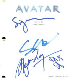 Zoe Saldana Sigourney Weaver Sam Worthington+ Signed Autograph Avatar Script JSA