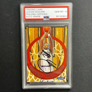 1997-98 Fleer #7 Juwan Howard Signed Card AUTO 10 PSA/DNA Slabbed Wizards