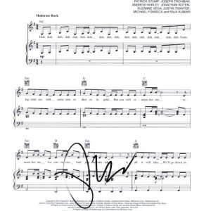 Pete Wentz of Fall Out Boy Signed Autograph Centuries Sheet Music w/ JSA COA