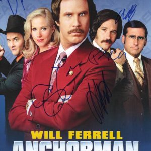 Anchorman Cast x5 Signed Autograph 11x17 Poster Will Ferrell Paul Rudd Carell +2
