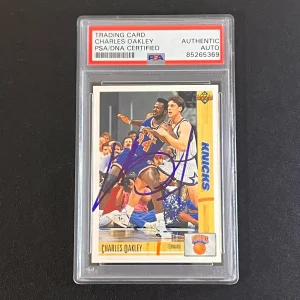 1992 Upper Deck #258 Charles Oakley Signed Card AUTO PSA Slabbed Knicks